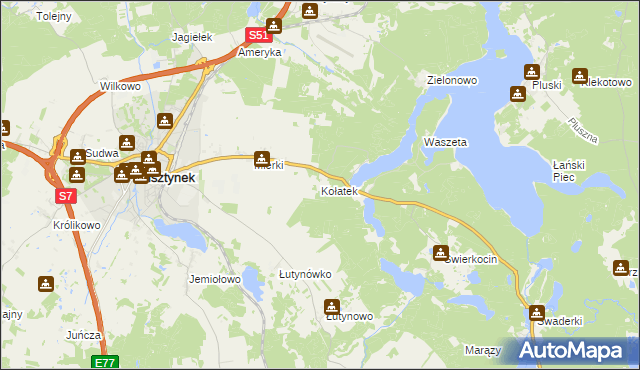 mapa Kołatek, Kołatek na mapie Targeo
