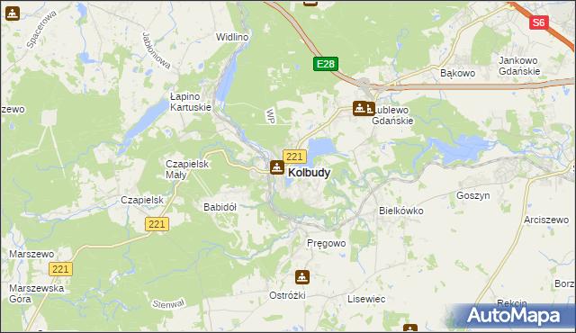 mapa Kolbudy, Kolbudy na mapie Targeo