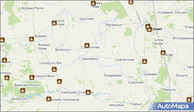 mapa Kolczyn gmina Gozdowo, Kolczyn gmina Gozdowo na mapie Targeo