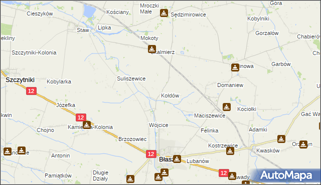 mapa Kołdów, Kołdów na mapie Targeo