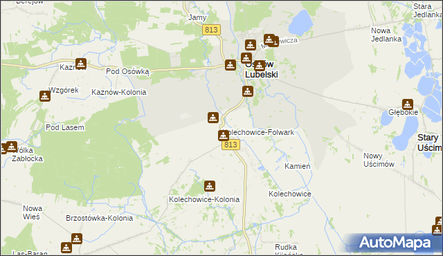 mapa Kolechowice-Folwark, Kolechowice-Folwark na mapie Targeo