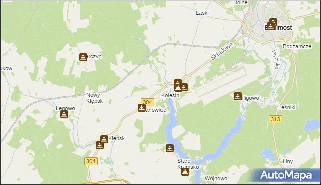 mapa Kolesin, Kolesin na mapie Targeo