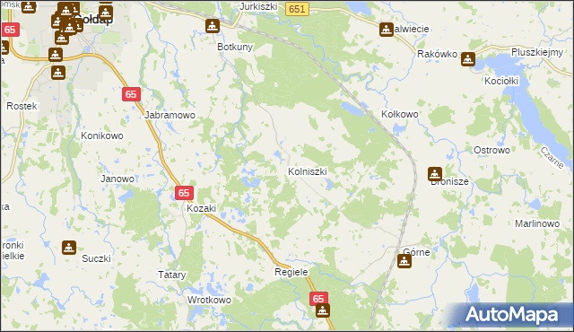 mapa Kolniszki, Kolniszki na mapie Targeo