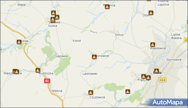 mapa Kolnowice, Kolnowice na mapie Targeo