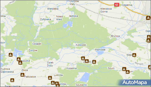 mapa Kołoczek, Kołoczek na mapie Targeo