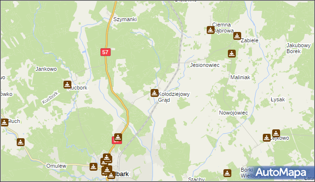 mapa Kołodziejowy Grąd, Kołodziejowy Grąd na mapie Targeo