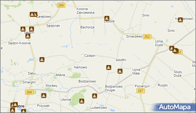 mapa Kolonia Bodzanowska, Kolonia Bodzanowska na mapie Targeo