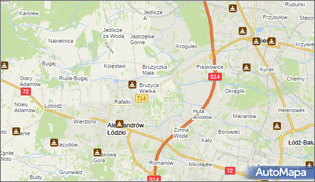 mapa Kolonia Brużyca, Kolonia Brużyca na mapie Targeo