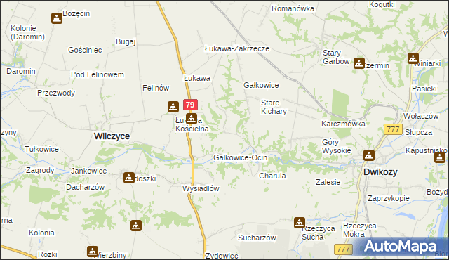 mapa Kolonia Gałkowice, Kolonia Gałkowice na mapie Targeo