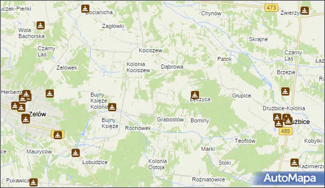 mapa Kolonia Grabostów, Kolonia Grabostów na mapie Targeo