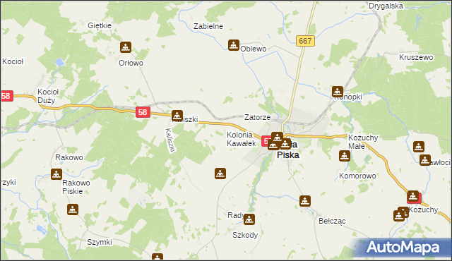 mapa Kolonia Kawałek, Kolonia Kawałek na mapie Targeo