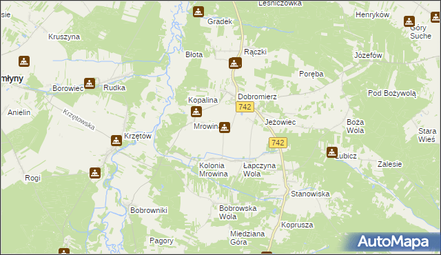 mapa Kolonia Łapczyna Wola, Kolonia Łapczyna Wola na mapie Targeo