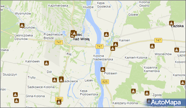 mapa Kolonia Nadwiślańska, Kolonia Nadwiślańska na mapie Targeo