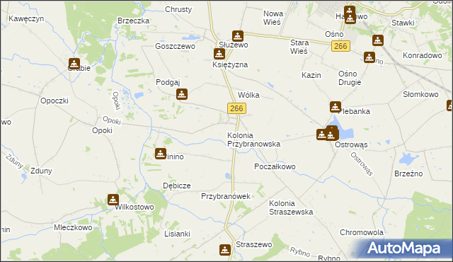 mapa Kolonia Przybranowska, Kolonia Przybranowska na mapie Targeo