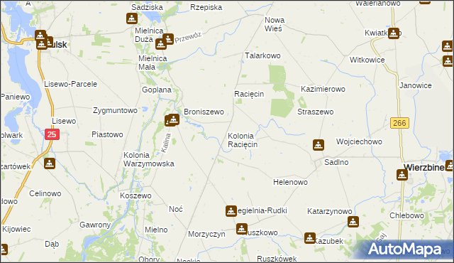 mapa Kolonia Racięcin, Kolonia Racięcin na mapie Targeo