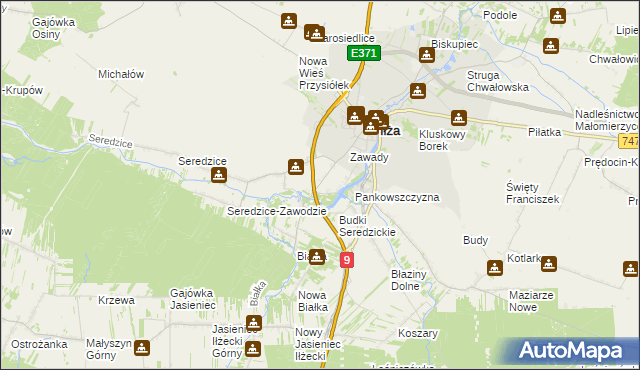 mapa Kolonia Seredzice, Kolonia Seredzice na mapie Targeo