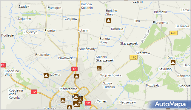 mapa Kolonia Skarszewek, Kolonia Skarszewek na mapie Targeo