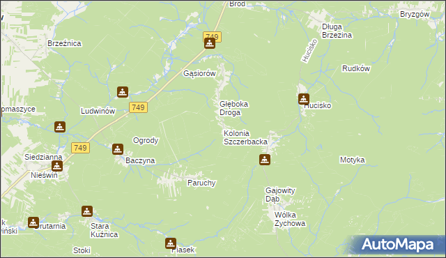 mapa Kolonia Szczerbacka, Kolonia Szczerbacka na mapie Targeo