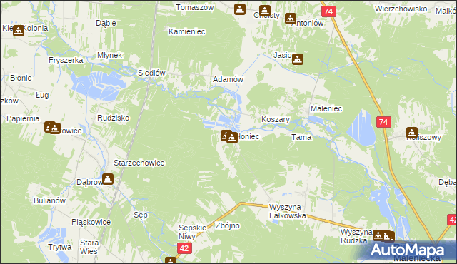 mapa Kołoniec, Kołoniec na mapie Targeo