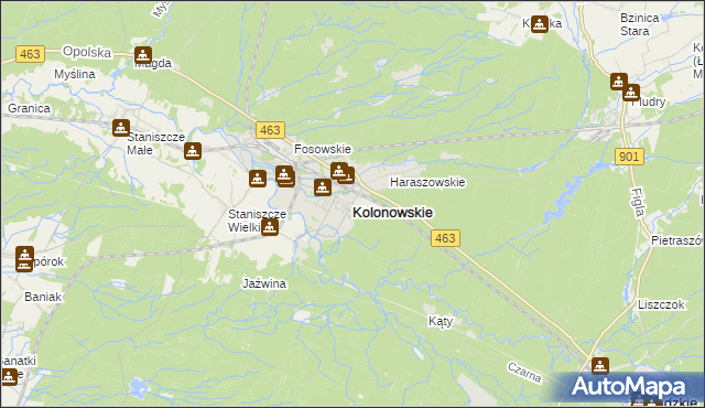 mapa Kolonowskie, Kolonowskie na mapie Targeo