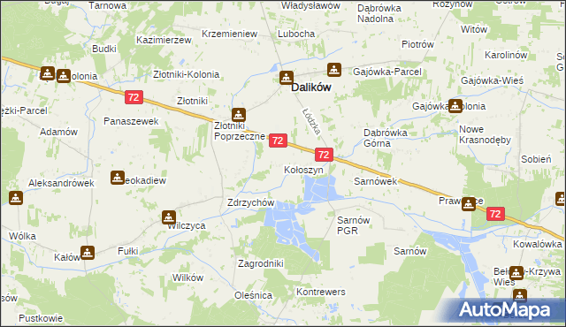 mapa Kołoszyn, Kołoszyn na mapie Targeo