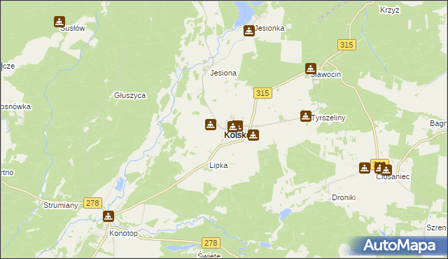 mapa Kolsko, Kolsko na mapie Targeo