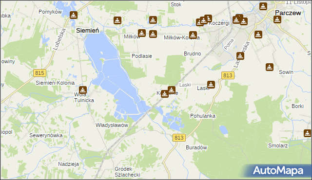 mapa Komarne, Komarne na mapie Targeo