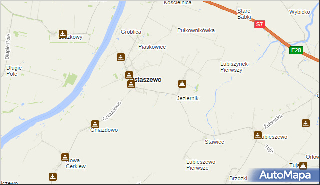 mapa Komarówka gmina Ostaszewo, Komarówka gmina Ostaszewo na mapie Targeo