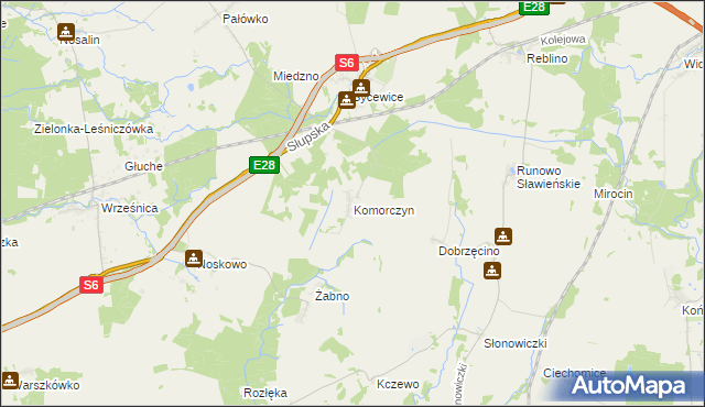 mapa Komorczyn, Komorczyn na mapie Targeo