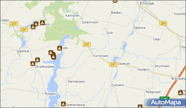 mapa Komorowo gmina Kłecko, Komorowo gmina Kłecko na mapie Targeo