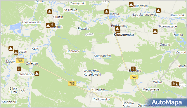 mapa Komparzów, Komparzów na mapie Targeo