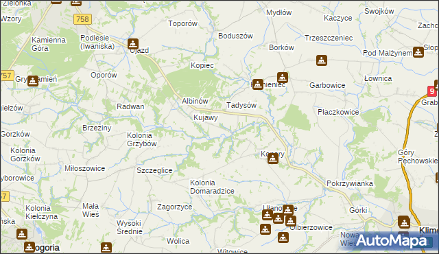 mapa Konary-Kolonia, Konary-Kolonia na mapie Targeo