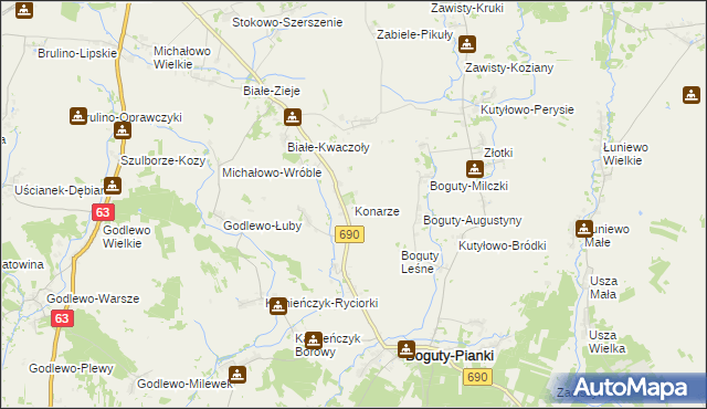 mapa Konarze, Konarze na mapie Targeo