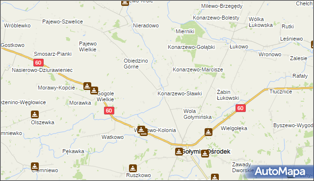 mapa Konarzewo-Sławki, Konarzewo-Sławki na mapie Targeo