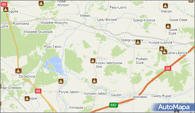 mapa Konopki-Jałbrzyków Stok, Konopki-Jałbrzyków Stok na mapie Targeo