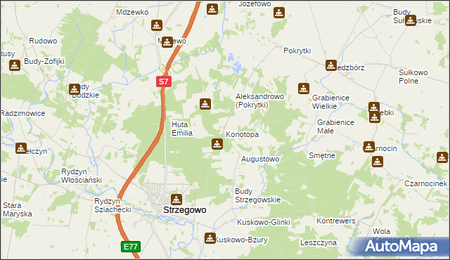 mapa Konotopa gmina Strzegowo, Konotopa gmina Strzegowo na mapie Targeo