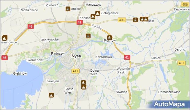 mapa Konradowa, Konradowa na mapie Targeo