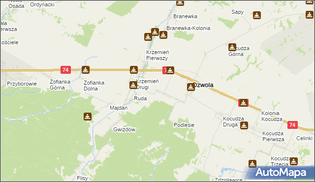 mapa Konstantów gmina Dzwola, Konstantów gmina Dzwola na mapie Targeo