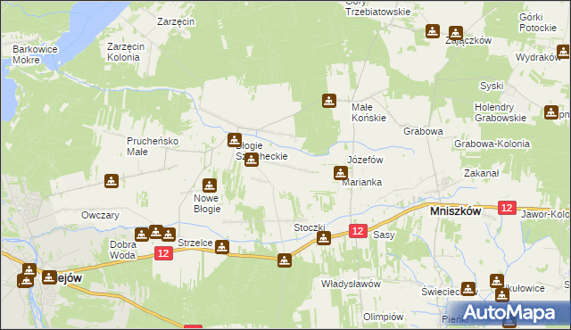 mapa Konstantynów gmina Mniszków, Konstantynów gmina Mniszków na mapie Targeo