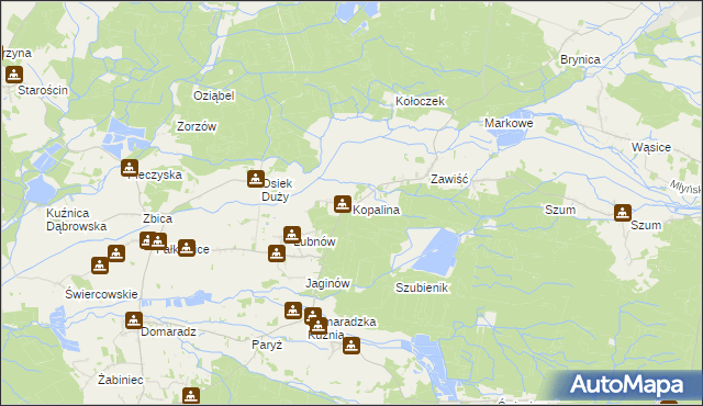 mapa Kopalina gmina Pokój, Kopalina gmina Pokój na mapie Targeo