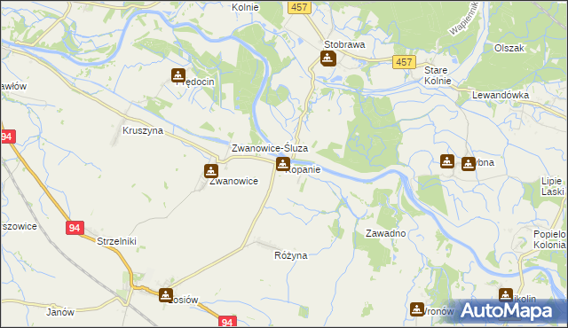 mapa Kopanie gmina Skarbimierz, Kopanie gmina Skarbimierz na mapie Targeo