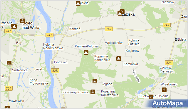 mapa Kopanina Kamieńska, Kopanina Kamieńska na mapie Targeo