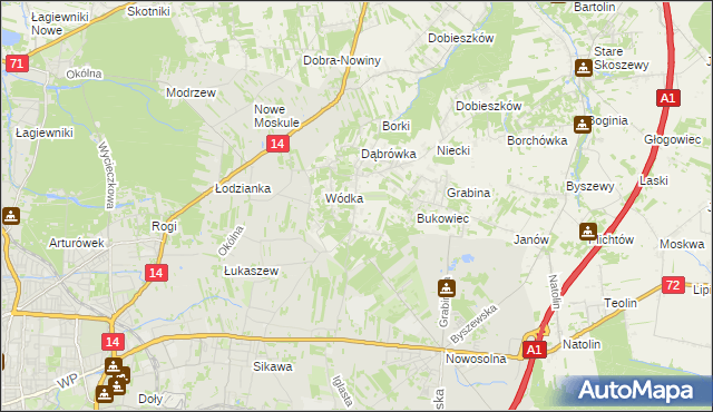 mapa Kopanka gmina Nowosolna, Kopanka gmina Nowosolna na mapie Targeo