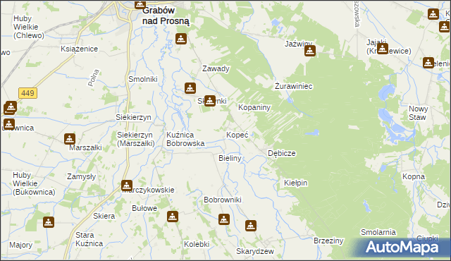 mapa Kopeć, Kopeć na mapie Targeo