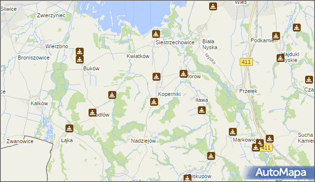 mapa Koperniki, Koperniki na mapie Targeo