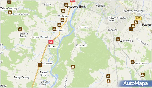 mapa Korczaki, Korczaki na mapie Targeo