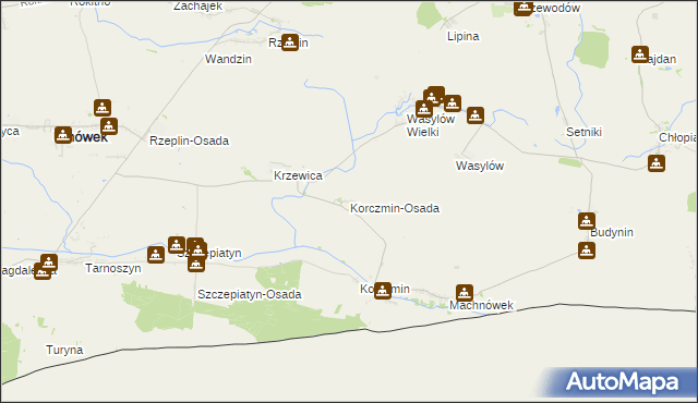 mapa Korczmin-Osada, Korczmin-Osada na mapie Targeo