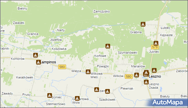 mapa Korfowe, Korfowe na mapie Targeo