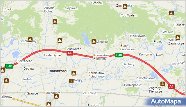 mapa Korniaktów Północny, Korniaktów Północny na mapie Targeo