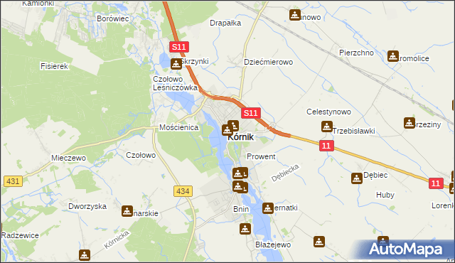 mapa Kórnik, Kórnik na mapie Targeo